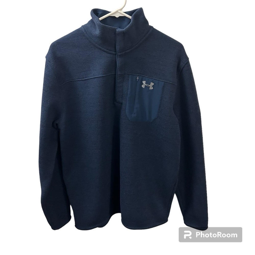 Under Armor navy quarter button fleece jacket size XL